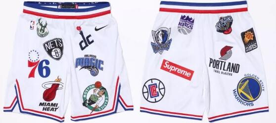 Pantalones Supreme x Nike x NBA (Blancos) - Haga click en la imagen para cerrar
